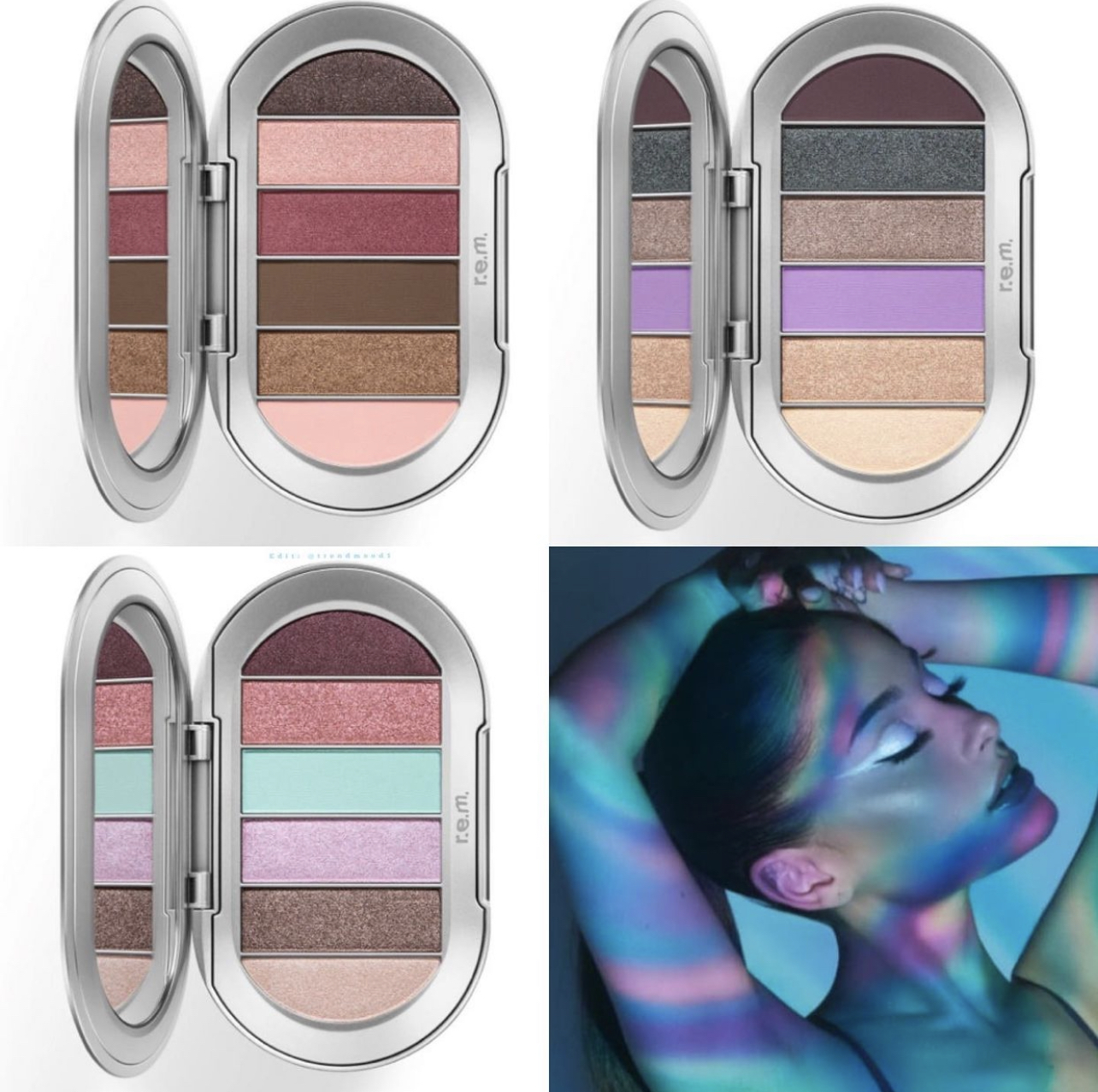 Picture of the eyeshadow palettes R.E.M Beauty is launching